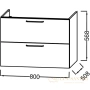 тумба jacob delafon odeon rive gauche eb2522-r9-n14 80 см, серый антрацит
