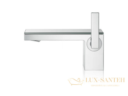 смеситель для раковины 70, axor myedition, 47010000, с донным клапаном, хром/зеркальное стекло