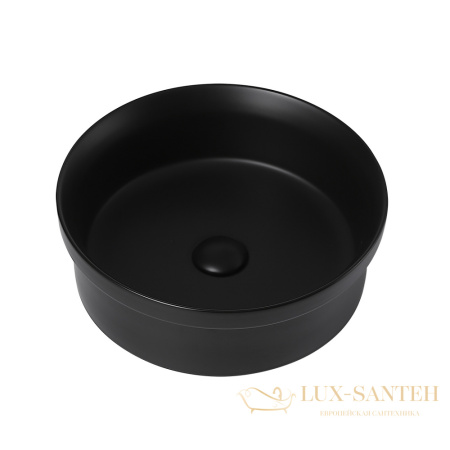 раковина накладная abber bequem ac2103mb, 40х40 см, черный матовый