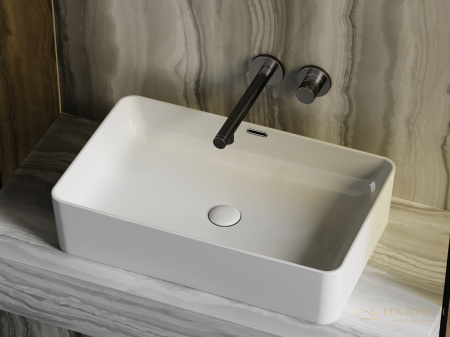 умывальник чаша накладная прямоугольная, белая переливом element 605*385*140мм cn6065