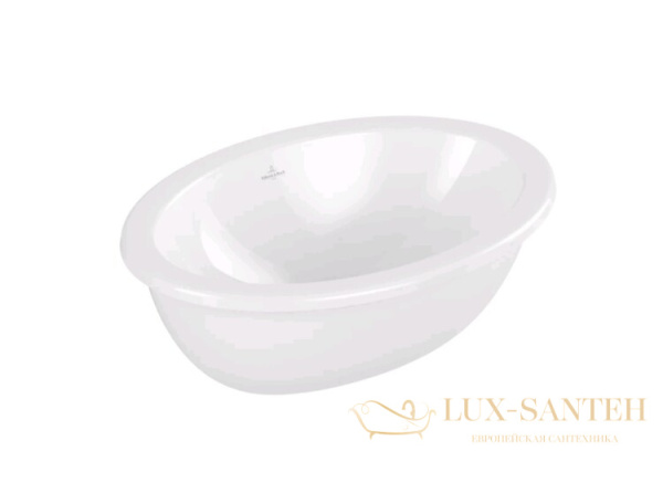 раковина встраиваемая villeroy&boch loop&friends 4a5500r1, 560х380х220h мм, с переливом, ceramicplus, белый глянцевый