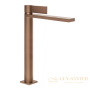 смеситель для раковины gessi inverso diamantato 73653.708, с донным клапаном, copper brushed pvd