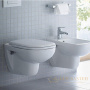 подвесной безободковый унитаз duravit d-code 45700900a1 rimless, белый