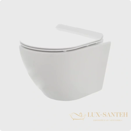 унитаз подвесной безободковый aquame aqm2002, с быстросъемным сиденьем softclose, белый глянцевый