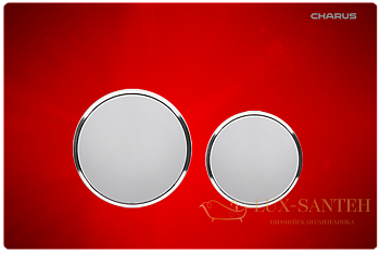 панель смыва charus tm, bagliore, fp.330.red.10, рамка красное стекло, кнопки хром