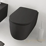 Подвесной безободковый унитаз Kerasan Nolita 531431, черный матовый