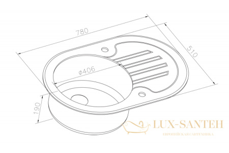 кухонная мойка zorg glass gl-7851-ov-black-grafit, черный/графит