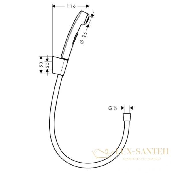 гигиенический душ hansgrohe 32129000 хром