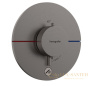 термостат для душа встраиваемый hansgrohe showerselect comfort s, 15562340, 1 выход + 1 дополнительная розетка, черный хром шлифованный
