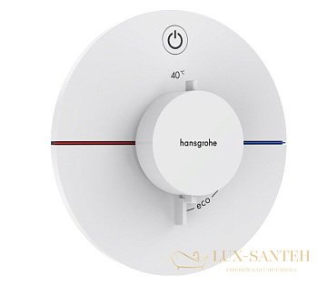 термостат для душа встраиваемый hansgrohe showerselect comfort s, 15553700, белый матовый