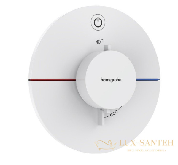 термостат для душа встраиваемый hansgrohe showerselect comfort s, 15553700, белый матовый