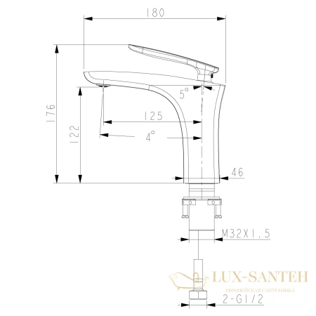 смеситель для умывальника lemark bellario lm6806c монолитный, хром