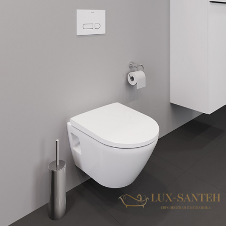 подвесной безободковый унитаз duravit d-neo 45870900a1 rimless, компакт, белый