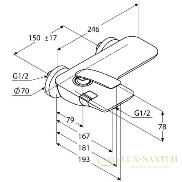 смеситель kludi balance 524450575 для ванны, хром