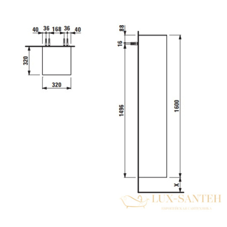 шкаф высокий laufen new classic 4.0606.2.085.631.1, белый глянцевый