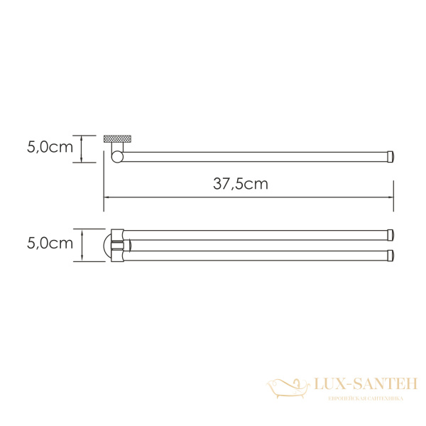 держатель полотенец двойной поворотный wasserkraft tauber k-64431, никель