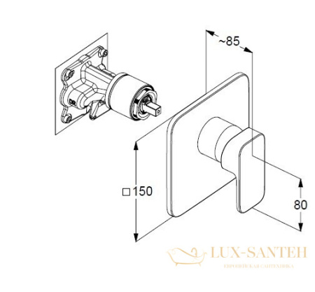 смеситель kludi renon 427550575 для душа встраиваемый, хром