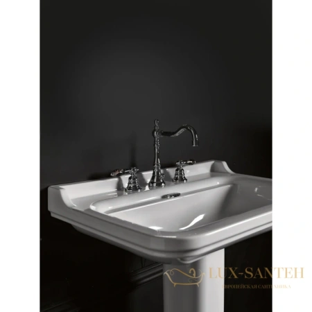 раковина kerasan waldorf 4140k1bi/cr*3 60х55 см, белый