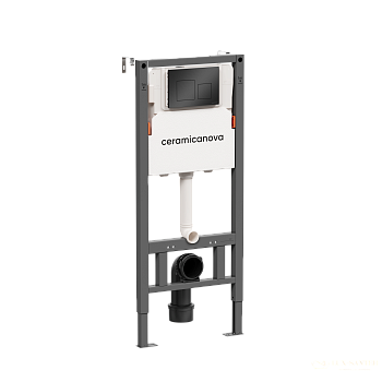 инсталляция для унитаза ceramica nova balance cn121002mb с панелью смыва square, черный матовый
