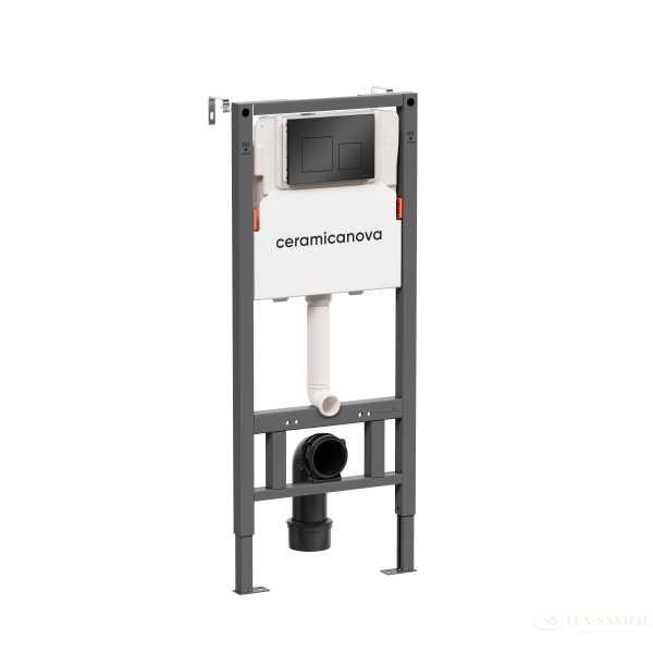 инсталляция для унитаза ceramica nova balance cn121002mb с панелью смыва square, черный матовый
