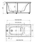 акриловая ванна aquatek альфа 170x70 alf170-0000038 без гидромассажа, с фронтальным экраном (слив слева, вклеенный каркас)
