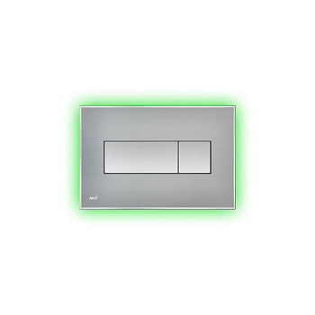 alcaplast кнопка управления с цветной пластиной, светящаяся кнопка сталь матовая, свет зеленый m1471-aez112