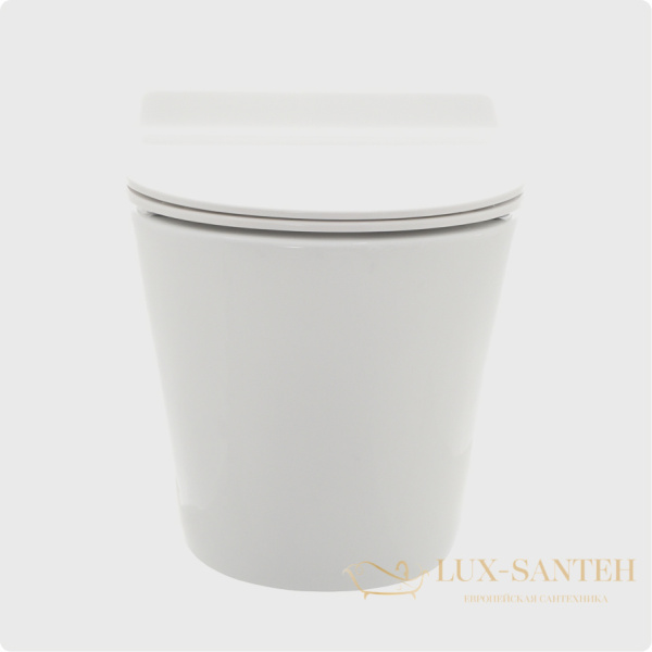 унитаз подвесной безободковый aquame aqm2001, с быстросъемным сиденьем softclose, белый глянцевый