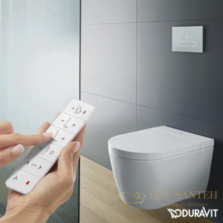унитаз подвесной безободковый duravit sensowash starck f lite 650001012004310 с электронной крышкой sensowash, белый глянцевый