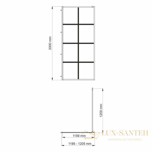 душевая перегородка wasserkraft glan 66w40, цвет черный