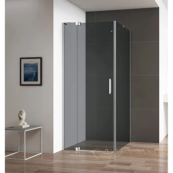 душевой уголок cezares slider-ah-1 slider-ah-1-80-100/110-grigio-cr 100-110x79,5 см, серый