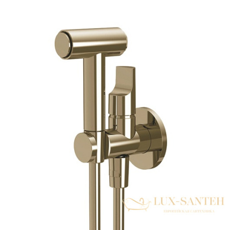 гигиенический душ со встроенным смесителем fima carlo frattini collettivita f2320/4hs, внешняя часть, шампань брашированная