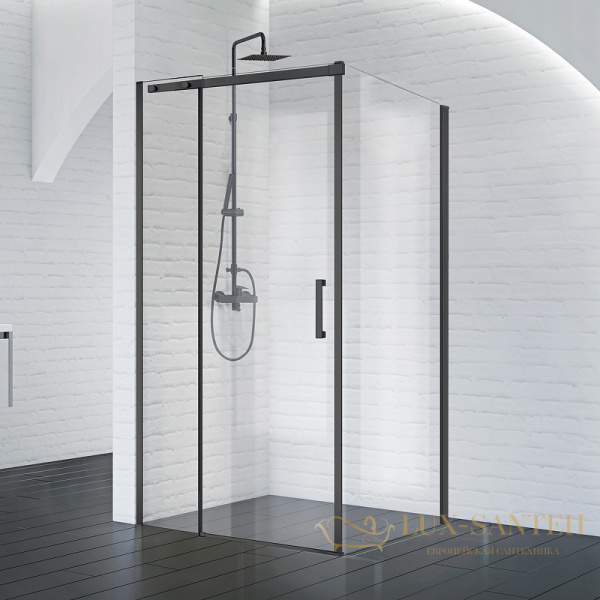 душевой уголок belbagno acqua acqua-ah-1-120/90-c-nero 120х90 см профиль черный, стекло прозрачное