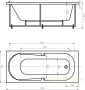 акриловая ванна aquatek лея ley170-0000015 170x75 слив слева, вклеенный каркас, с фронтальным экраном