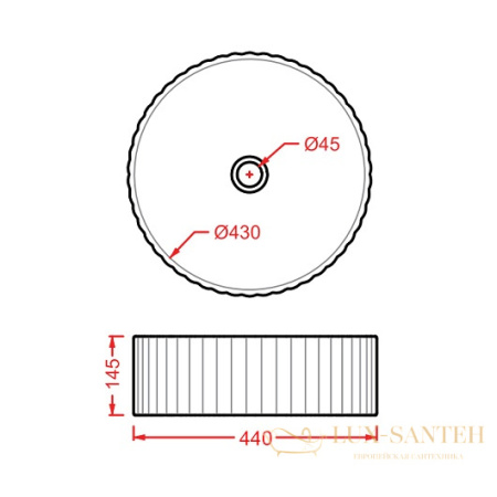 раковина накладная artceram millerighe osl010 17 00 ø 440 мм, черный матовый