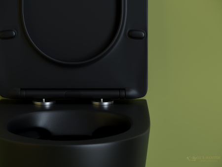 унитаз подвесной ceramica nova uno cn11001mb, безободковый, с сиденьем микролифт, черный матовый