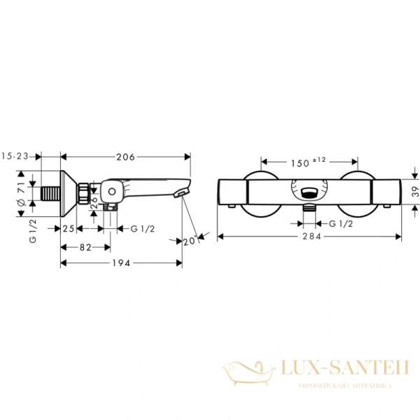 термостат для ванны hansgrohe logis ecostat universal 13123000, хром
