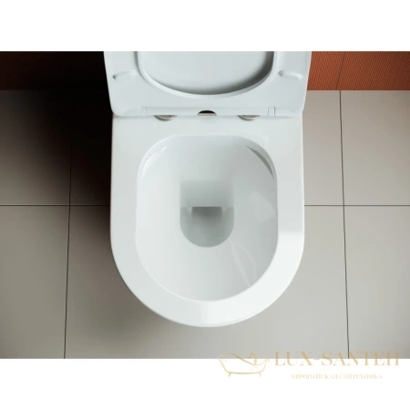 унитаз-компакт безободковый ceramica nova highlight cn1802 с сиденьем микролифт, белый