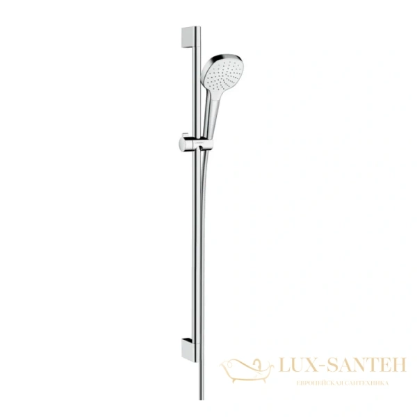 душевой набор hansgrohe croma select e 26594400, 1jet со штангой 90 см, белый/хром