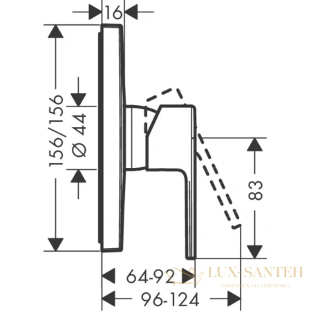 смеситель для душа hansgrohe vernis shape 71668670 матовый чёрный