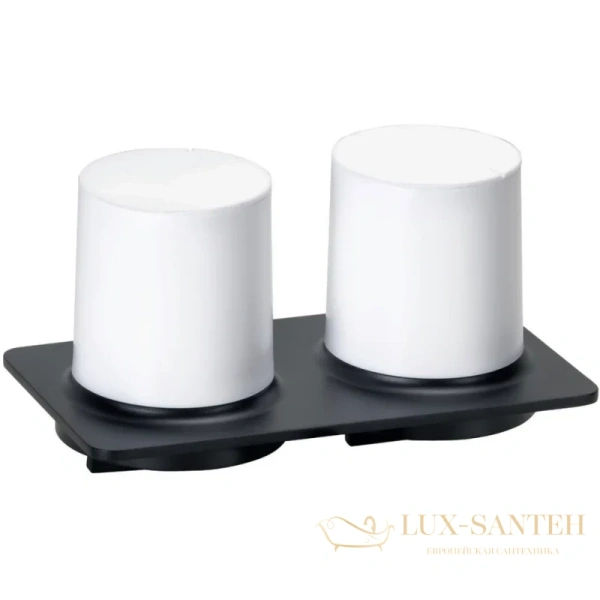 дозатор для жидкого мыла bemeta organic 167109270 200 мл, настенный, двойной, черный матовый