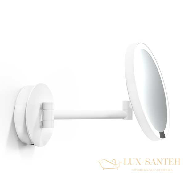косметическое зеркало  подвесное 215 мм, decor walther round just look wr led, 0122450, увеличение x5, белый матовый