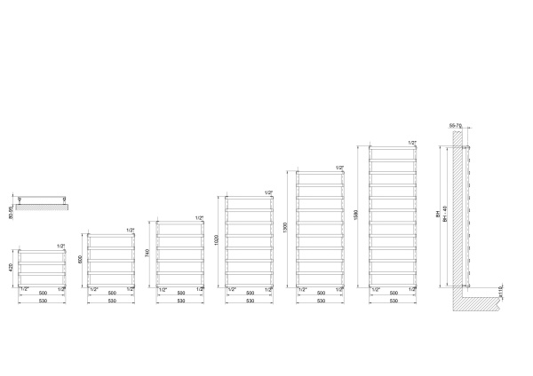 полотенцесушитель водяной cordivari alessandra 3551680400006 1580/530 мм (12 перекладин), хром
