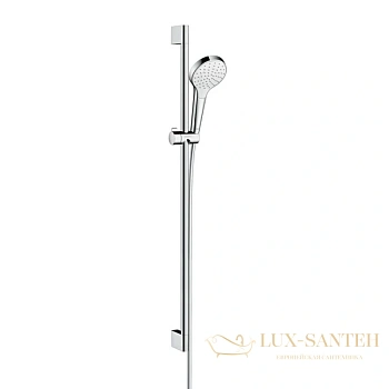 душевой набор hansgrohe croma select s 1jet со штангой 90 см хром-белый 26574400