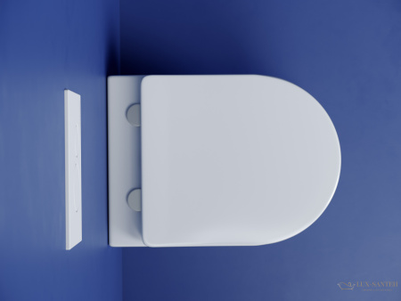 унитаз подвесной ceramica nova metropol cn4002t, смыв торнадо, безободковый, с сиденьем микролифт, белый  