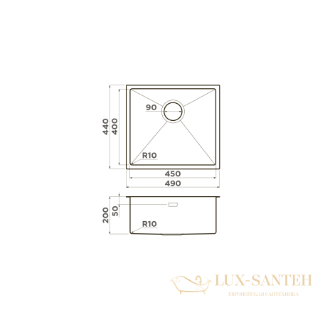 кухонная мойка omoikiri taki 49-u х if-gm нерж.сталь х вороненая сталь, 4973524