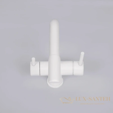 смеситель wasserkraft a8357 для кухни с подключением к фильтру, белый матовый