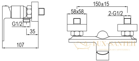 однорычажный смеситель aqg bold 01bol300cr для душа без набора для душа, хром