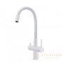 смеситель для кухни под фильтр с гибким изливом milacio ultra mcu.560.wh, белый матовый/белый