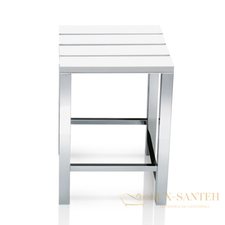 табурет decor walther dw 68 0503604 для ванной комнаты, хром/белый