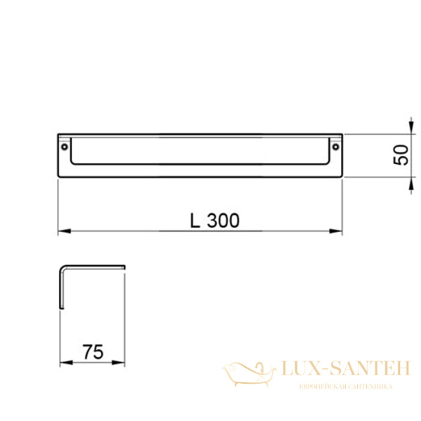 полотенцедержатель 300 мм, almar e305002.ab, черный хром брашированный pvd